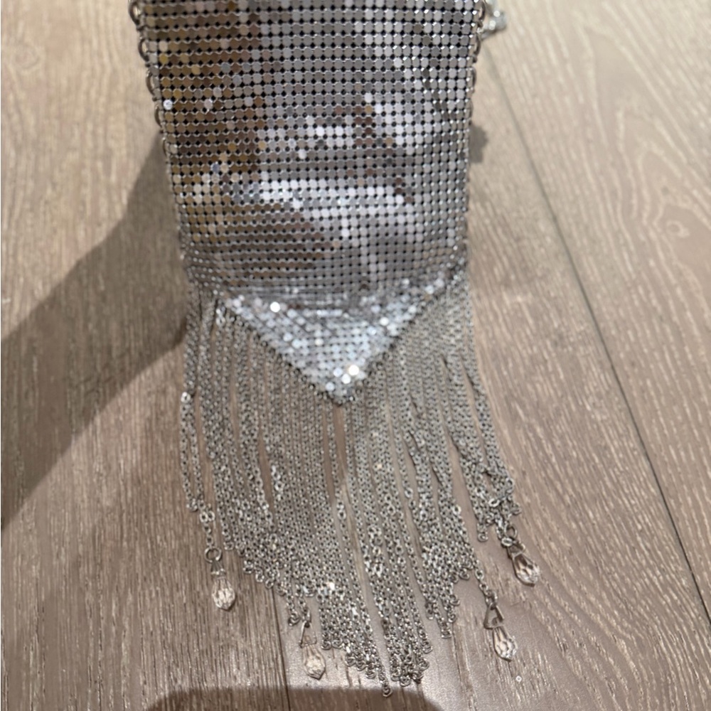Paco Rabanne Silver Chainmail Fringe Crossbody Clutch - Picture 3 of 16